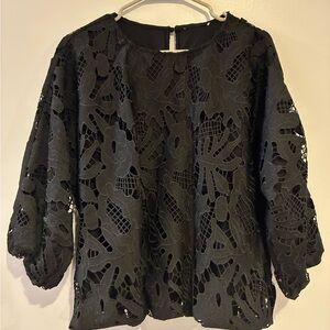 Anthropologie Black Lace Blouse